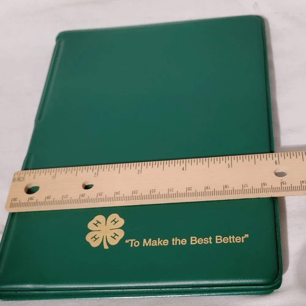 4-H Green Vinyl Portfolio Notepad Holder To Make the Best Better Gold Logo